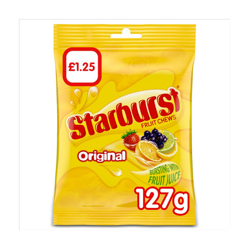 Starburst Vegan Chewy Sweets Fruit Flavoured Pouch Bag £1.25 PMP 127g