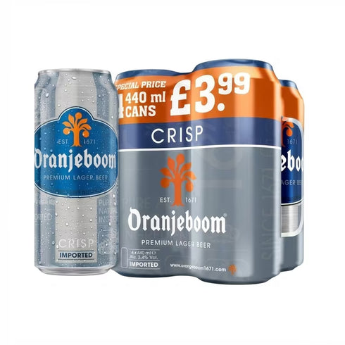 Oranjeboom Crisp Premium Lager 4 x 440ml cans