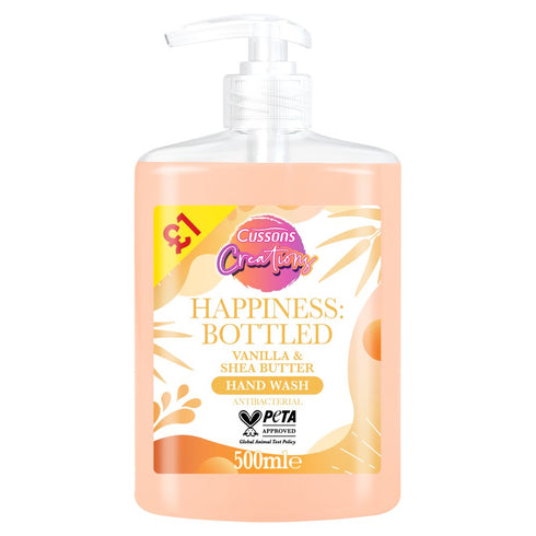 Cussons Creations Happiness: Bottled Vanilla & Shea Butter Hand Wash 500ml