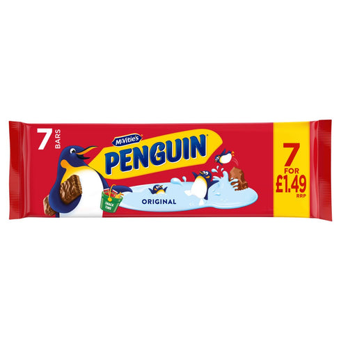 McVitie's Penguin Milk Chocolate Biscuit Bars Multipack 6 x 24.6g, 148g
