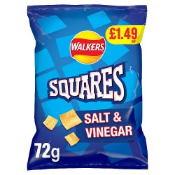 Walkers Squares Salt & Vinegar Snacks £1.25 PMP 60g