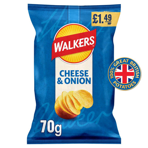 Walkers Cheese & Onion Crisps £1.25 PMP 65g