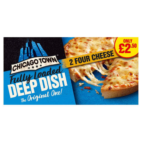 Chicago Town 2 Deep Dish Four Cheese Mini Pizzas 2 x 148g (PMP)