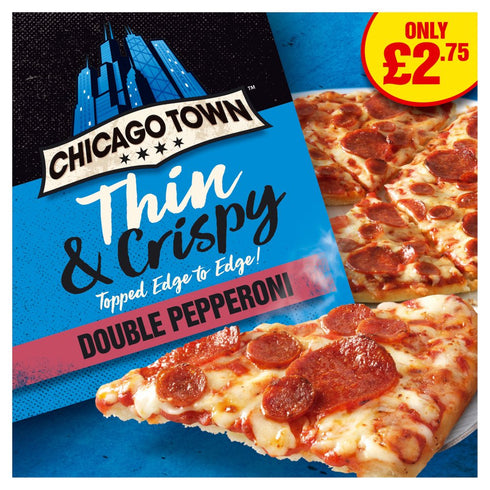 Chicago Town Thin & Crispy Double Pepperoni Pizza 305g (PMP)