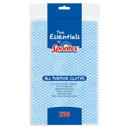 The Essentials by Spontex 10 All Purpose Cloths, 52 x 34cm