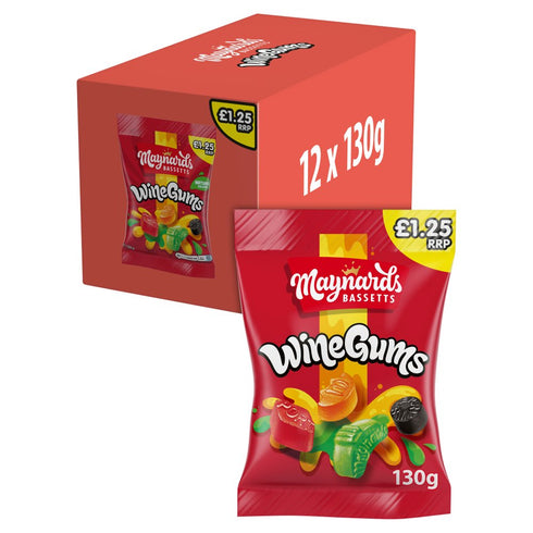 Maynards Bassetts Wine Gums Sweets Bag £1.25 PMP 130g