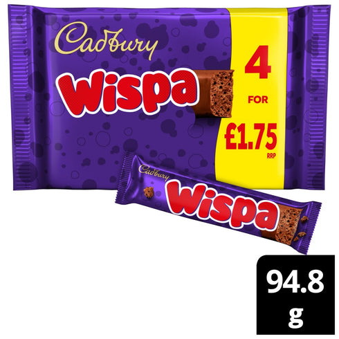 Cadbury Wispa Chocolate Bar 4 Pack Multipack
