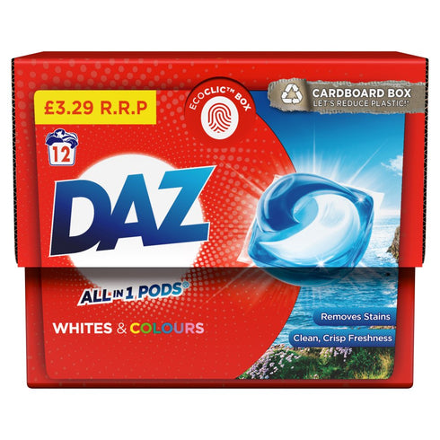DAZ All-in-1 Pods Washing Liquid Capsules, 12 Washes