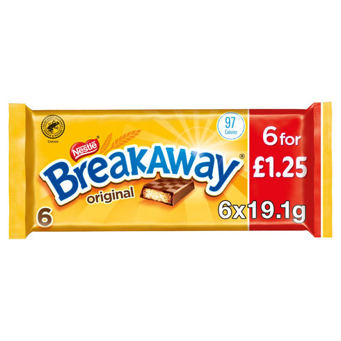 Breakaway Milk Chocolate Biscuit Bar Multipack 6 Pack