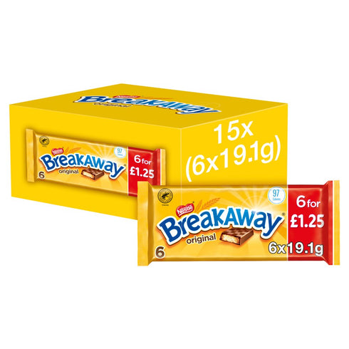 Breakaway Milk Chocolate Biscuit Bar Multipack 6 Pack
