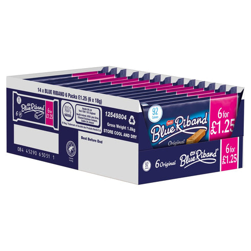 Blue Riband Milk Chocolate Wafer Biscuit Bar Multipack 6 Pack