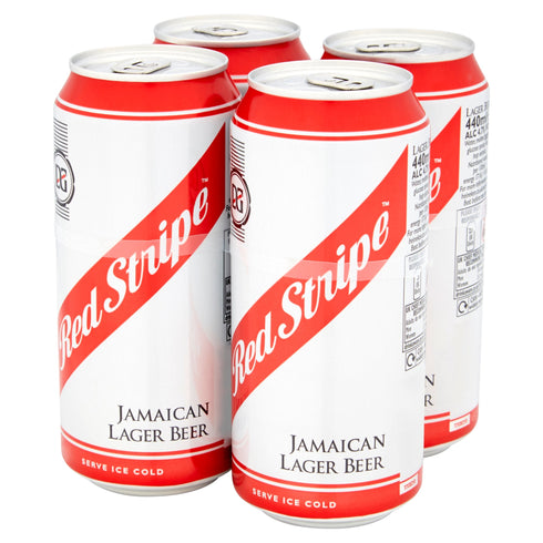 Red Stripe Jamaican Lager Beer Can 4x440ml