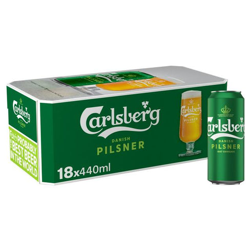Carlsberg pilsner lager cans 18 pack 440ml