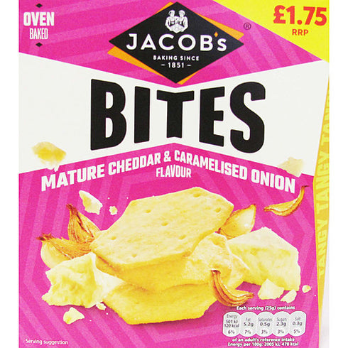 Jacobs Mature Cheddar & Caramelised Onion Flavour Bites 125g