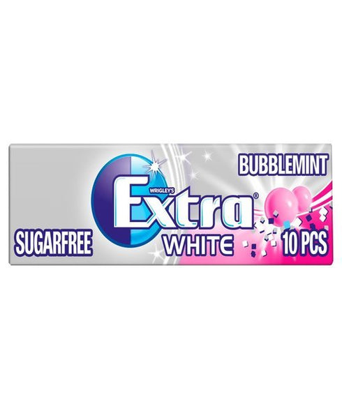 Extra White Bubblemint Chewing Gum Sugar Free 10 Pieces