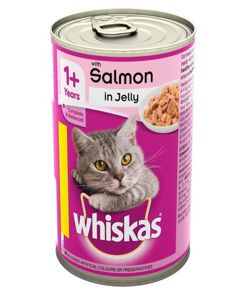 Whiskas 1+ Cat Food Tin Salmon in Jelly 390g