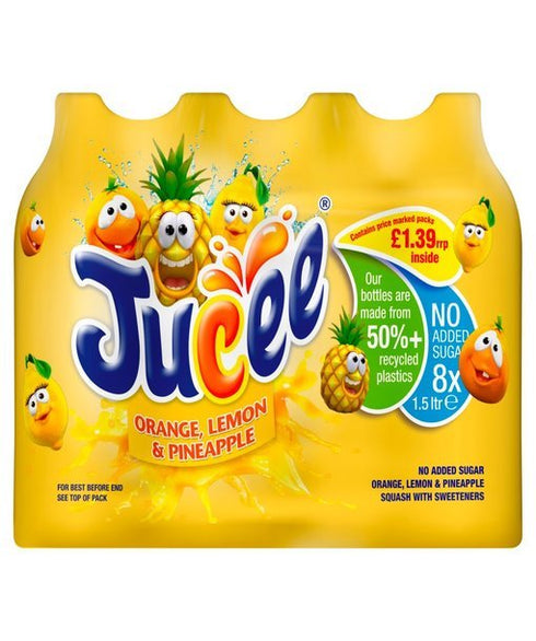 Jucee No Added Sugar Orange, Lemon & Pineapple 1.5 Ltr