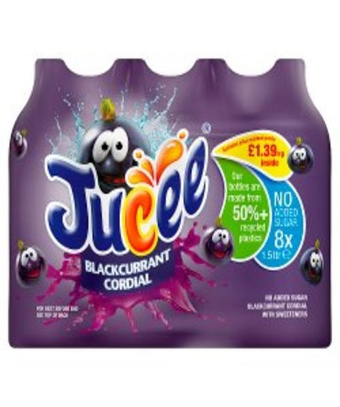 Jucee No Added Sugar Blackcurrant Cordial 1.5 Ltr