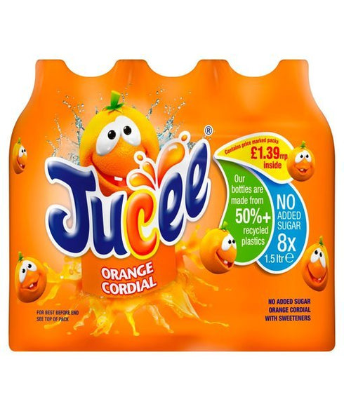 Jucee No Added Sugar Orange Cordial 1.5 Ltr