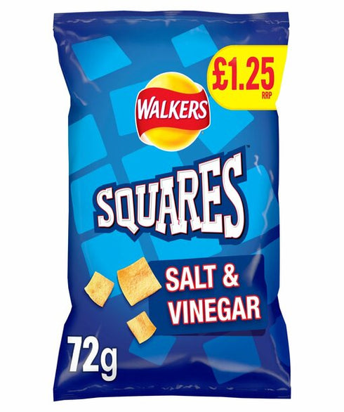 Walkers Squares Food, Beverages & Tobacco > Food Items > Seasonings & Spices > Salt & Vinegar Snacks £1.25 PMP 60g