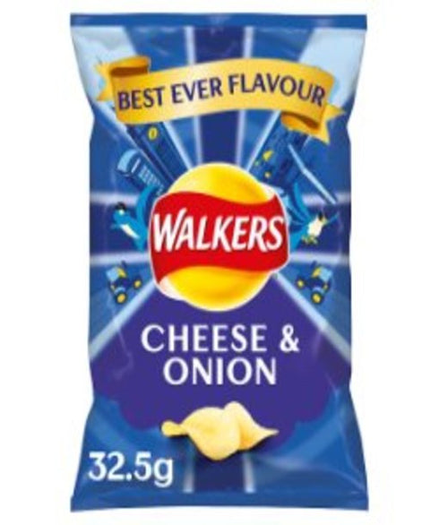 Walkers Food, Beverages & Tobacco > Food Items >Food, Beverages & Tobacco > Food Items > Dairy Products > Cheese & Onion Crisps 32.5g