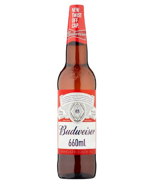 Budweiser Lager Food, Beverages & Tobacco > Beverages > Alcoholic Beverages > Beer Bottle 660ml