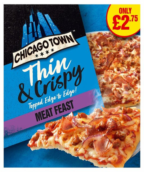 Chicago Town Thin & Crispy Meat Feast Pizza 325g (PMP)