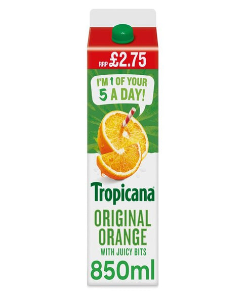 Tropicana Original Orange with Juicy Bits A£2.75 RRP PMP 850ml