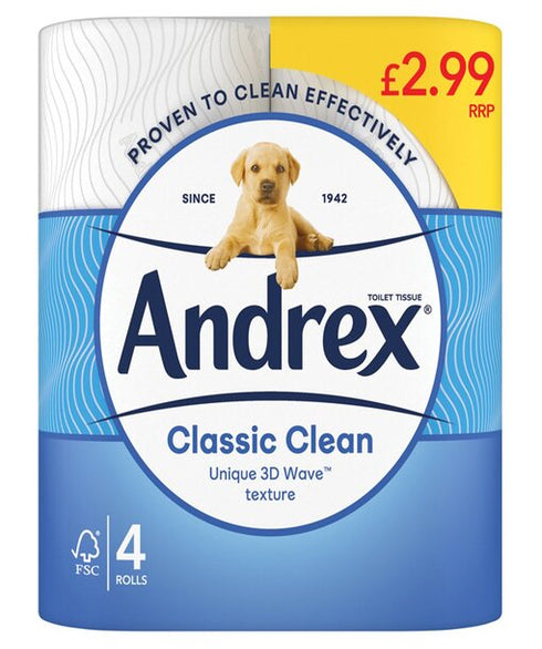AndrexA Classic Clean Toilet Tissue 4 Rolls