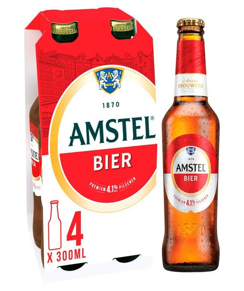 Amstel Lager Food, Beverages & Tobacco > Beverages > Alcoholic Beverages > Beer 4 x 300ML Bottles