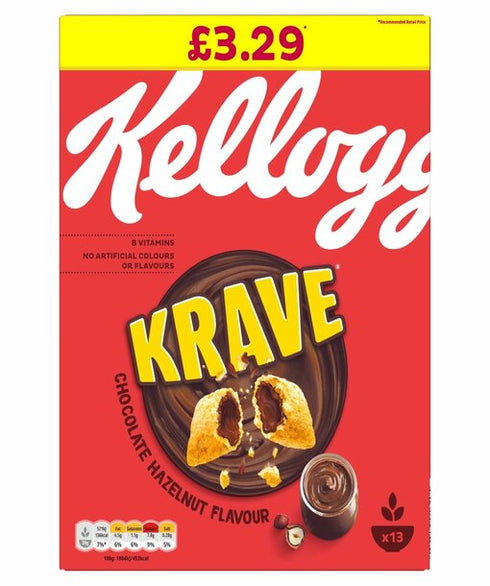 Kellogg's Krave Chocolate Hazelnut Cereal 375g