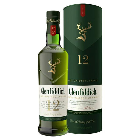 Glenfiddich 12 Year Old Single Malt Scotch Whisky - 70CL