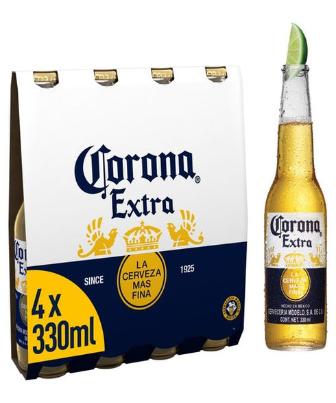 Corona Lager Food, Beverages & Tobacco > Beverages > Alcoholic Beverages > Beer Bottles 4 x 330ml