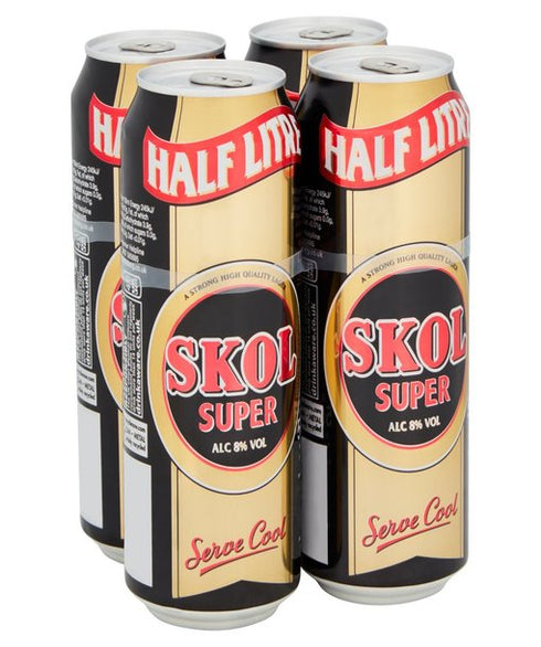 Skol Super Lager Food, Beverages & Tobacco > Beverages > Alcoholic Beverages > Beer 4 x 500ml