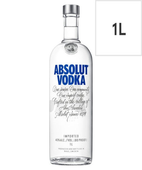 Absolut Swedish Food, Beverages & Tobacco > Beverages > Alcoholic Beverages > Liquor & Spirits > Vodka 1L
