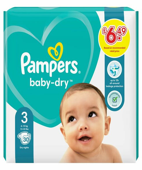 Pampers aby & Toddler > Diapering > Diapers-Dry Size 3, 30 Nappies
