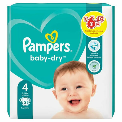 Pampers aby & Toddler > Diapering > Diapers-Dry Size 4, 25 Nappies