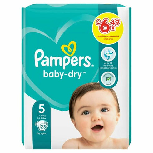Pampers aby & Toddler > Diapering > Diapers-Dry Size 5, 23 Nappies